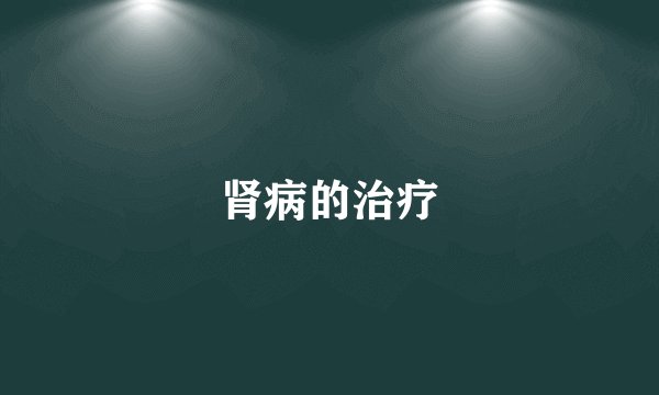 肾病的治疗