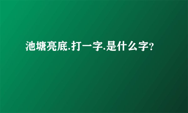 池塘亮底.打一字.是什么字?