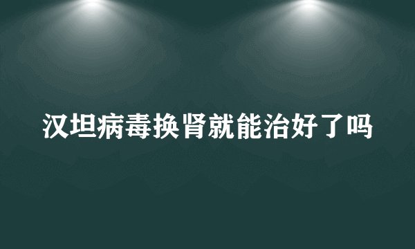 汉坦病毒换肾就能治好了吗