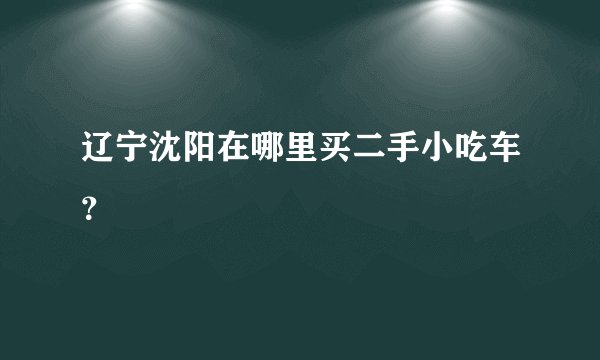 辽宁沈阳在哪里买二手小吃车？