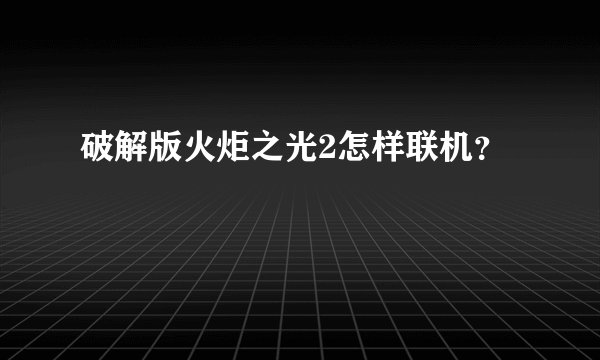 破解版火炬之光2怎样联机？