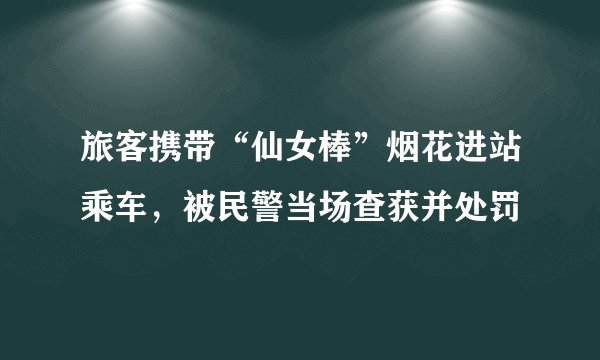 旅客携带“仙女棒”烟花进站乘车，被民警当场查获并处罚