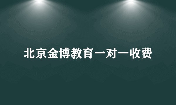 北京金博教育一对一收费