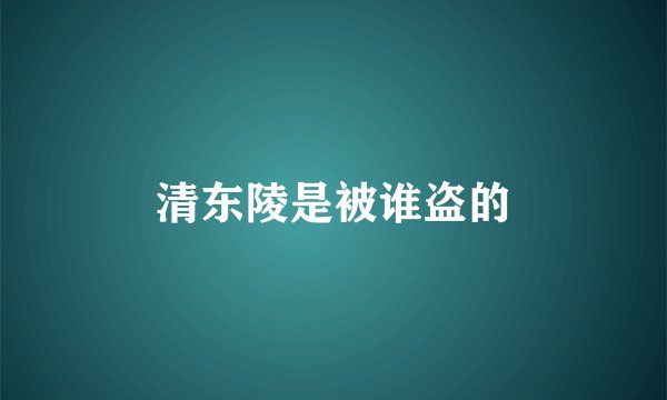 清东陵是被谁盗的