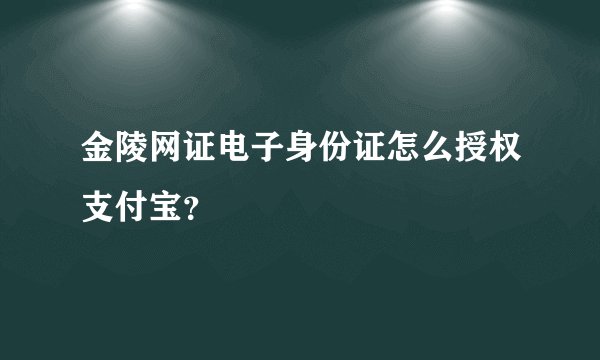金陵网证电子身份证怎么授权支付宝？