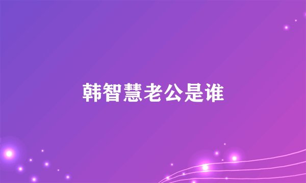 韩智慧老公是谁