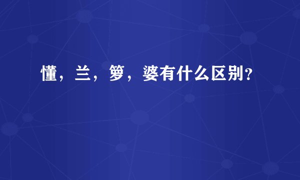 懂，兰，箩，婆有什么区别？
