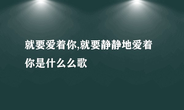 就要爱着你,就要静静地爱着你是什么么歌