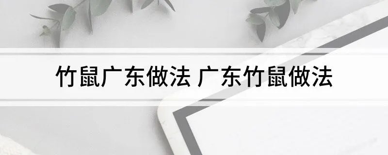 竹鼠广东做法 广东竹鼠做法