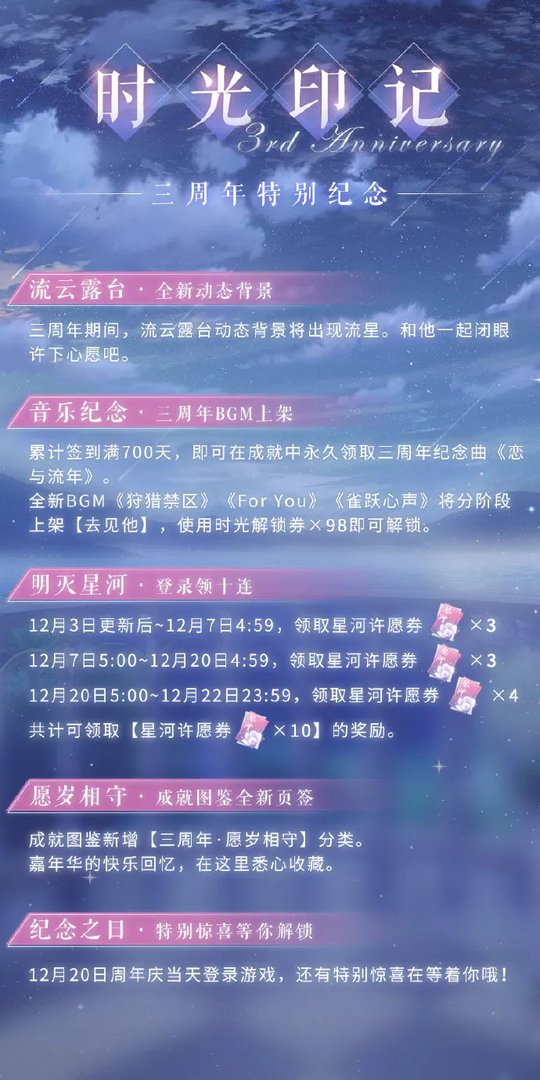 《恋与制作人》三周年时光印记攻略 活动内容分享