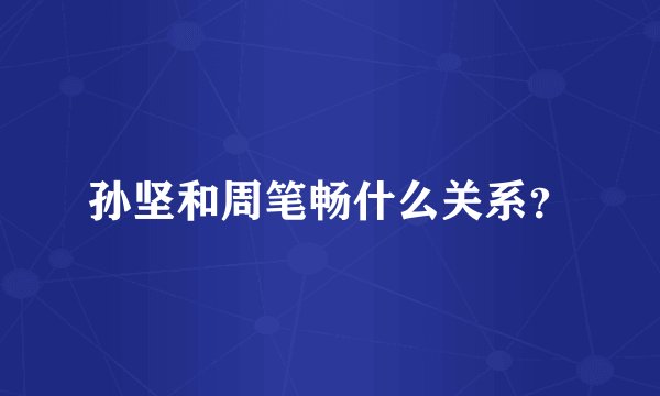 孙坚和周笔畅什么关系？