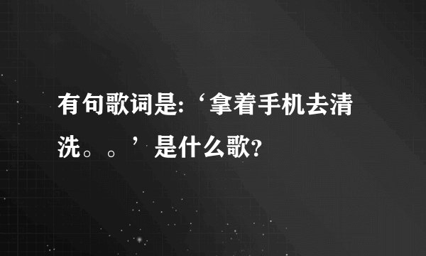有句歌词是:‘拿着手机去清洗。。’是什么歌？