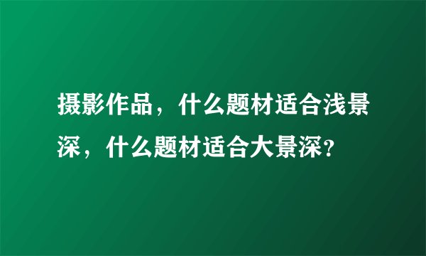 摄影作品，什么题材适合浅景深，什么题材适合大景深？