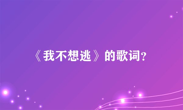 《我不想逃》的歌词?
