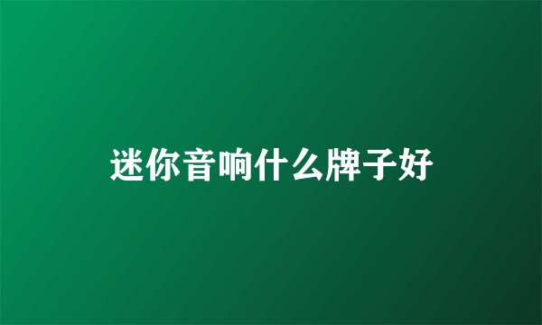 迷你音响什么牌子好