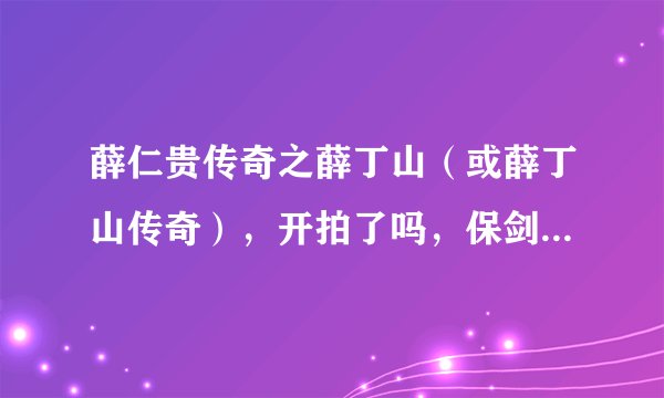 薛仁贵传奇之薛丁山（或薛丁山传奇），开拍了吗，保剑锋版的...