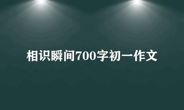 相识瞬间700字初一作文