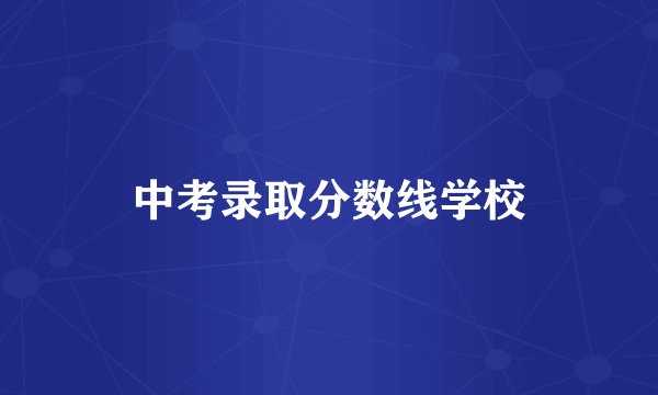 中考录取分数线学校