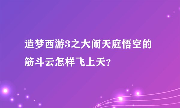 造梦西游3之大闹天庭悟空的筋斗云怎样飞上天？