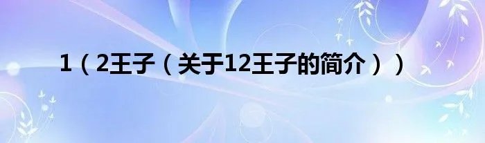 1(2王子(关于12王子的简介))