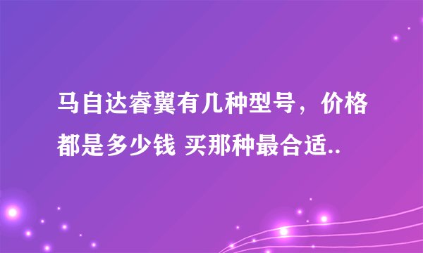 马自达睿翼有几种型号，价格都是多少钱 买那种最合适..