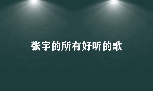 张宇的所有好听的歌