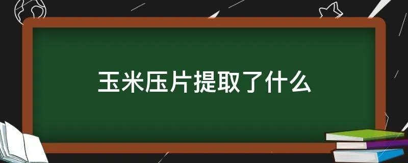 玉米压片提取了什么