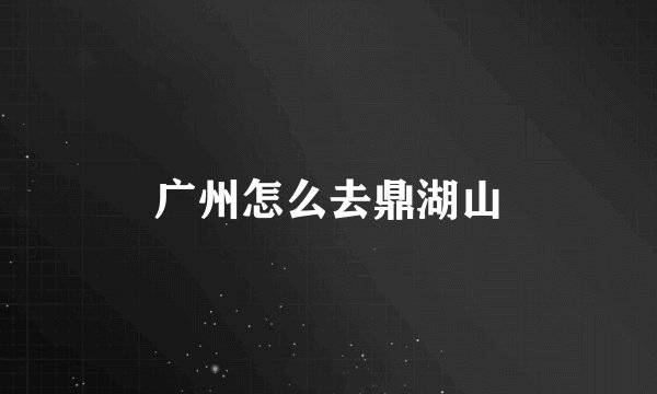广州怎么去鼎湖山