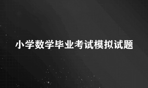 小学数学毕业考试模拟试题