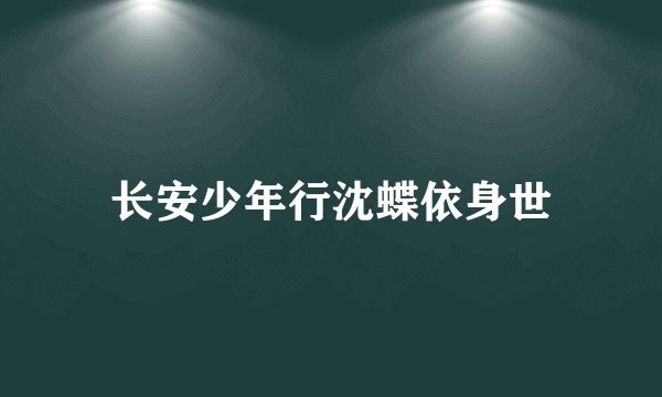 长安少年行沈蝶依身世