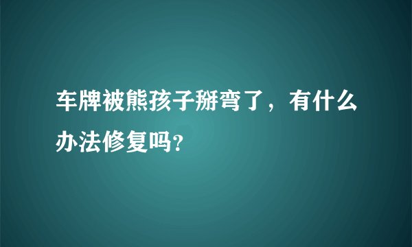 车牌被熊孩子掰弯了，有什么办法修复吗？