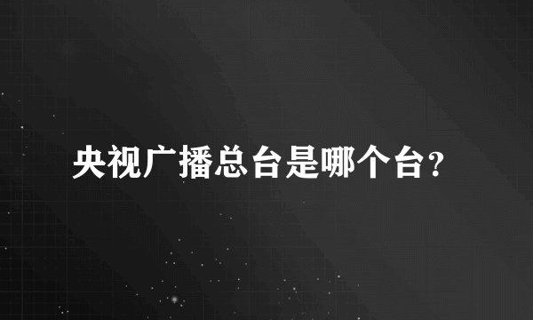 央视广播总台是哪个台?