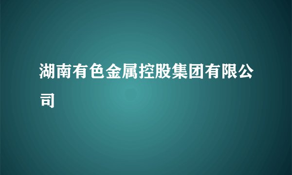 湖南有色金属控股集团有限公司