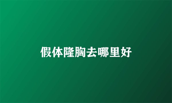 假体隆胸去哪里好