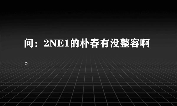 问：2NE1的朴春有没整容啊。