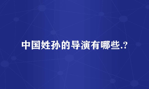 中国姓孙的导演有哪些.?