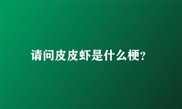 请问皮皮虾是什么梗?