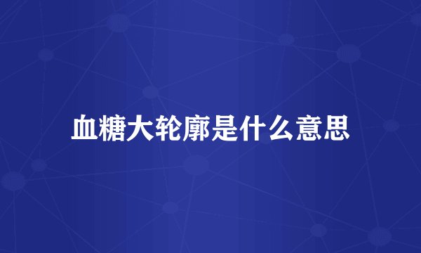 血糖大轮廓是什么意思