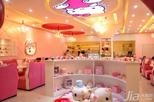 hello kitty猫主题餐厅设计效果图欣赏