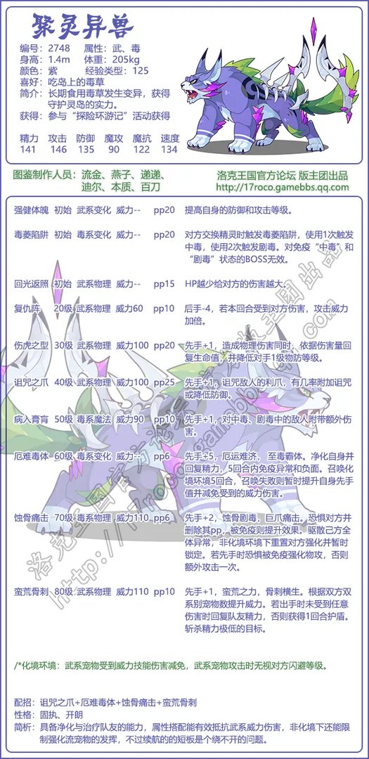 《洛克王国》聚灵异兽图鉴