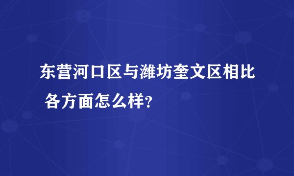 东营河口区与潍坊奎文区相比 各方面怎么样?