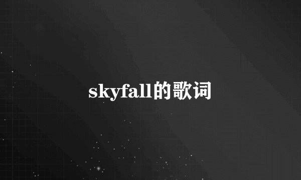 skyfall的歌词