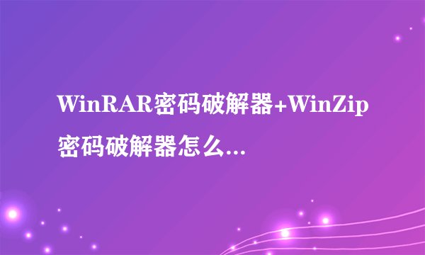 WinRAR密码破解器+WinZip密码破解器怎么使用啊？