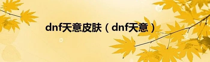 dnf天意皮肤（dnf天意）
