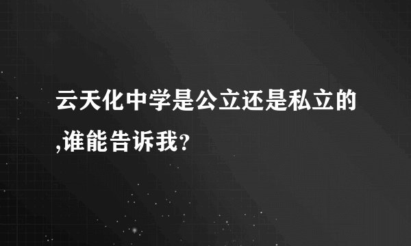 云天化中学是公立还是私立的,谁能告诉我？
