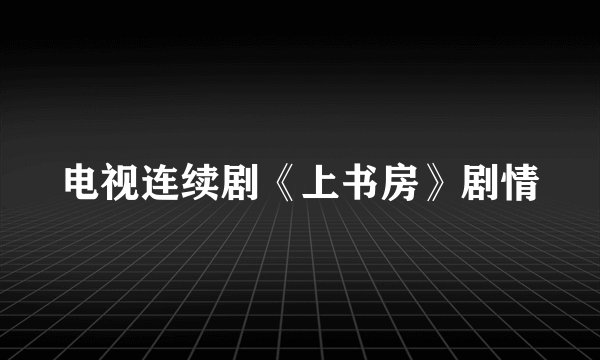 电视连续剧《上书房》剧情