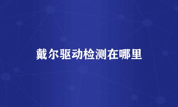 戴尔驱动检测在哪里