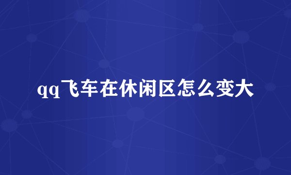 qq飞车在休闲区怎么变大