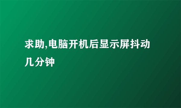 求助,电脑开机后显示屏抖动几分钟