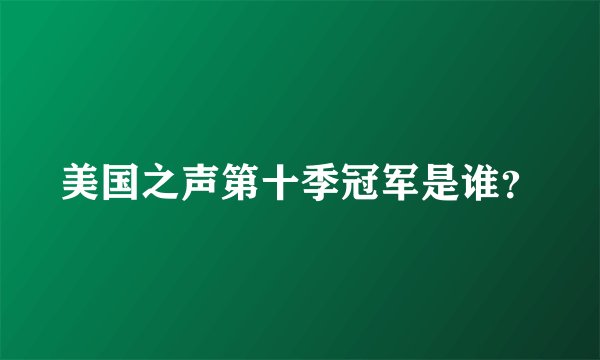 美国之声第十季冠军是谁？